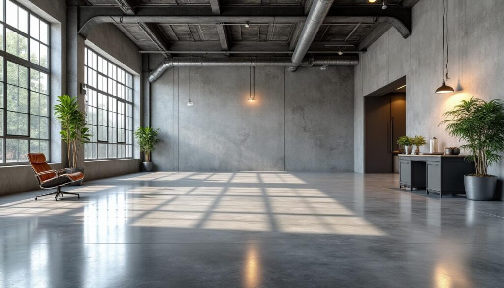le béton ciré, un revêtement moderne et durable, transforme les sols industriels en espaces esthétiques et résistants, alliant design contemporain et performance.